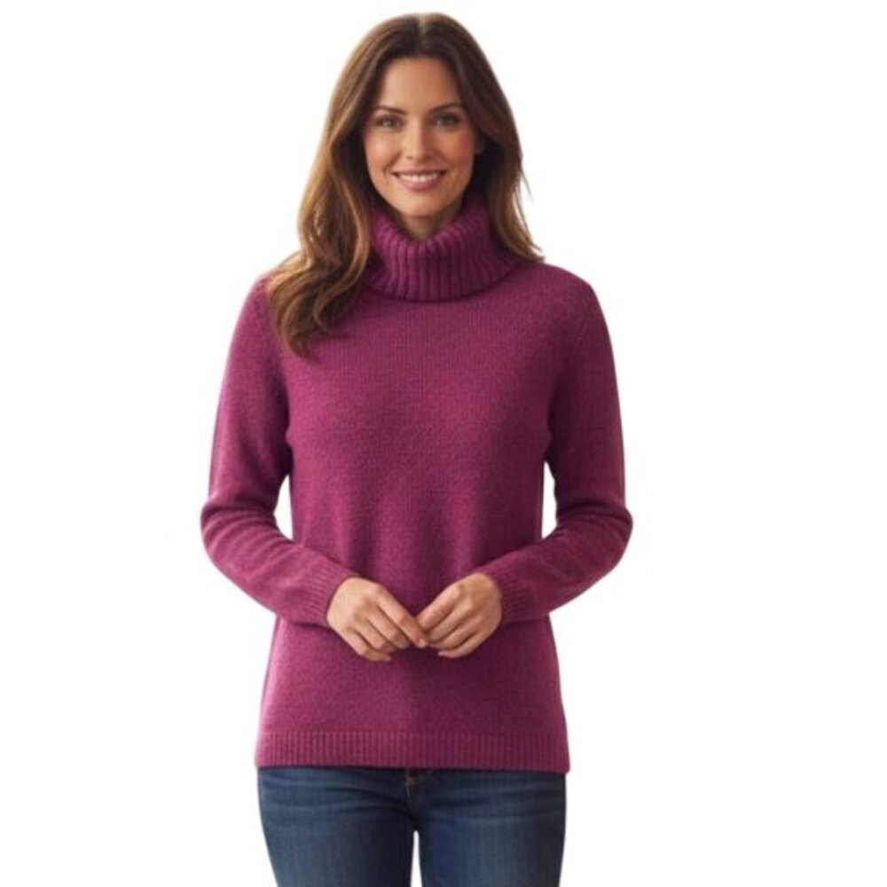 Benedetta B. NWT Merino Wool Cashmere Blend Turtleneck Sweater Haze Berry Size M